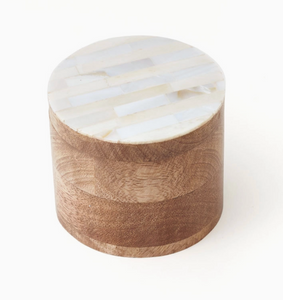 Chandani Keepsake Box - Moonbeams, Round, Bone, Shell, Wood