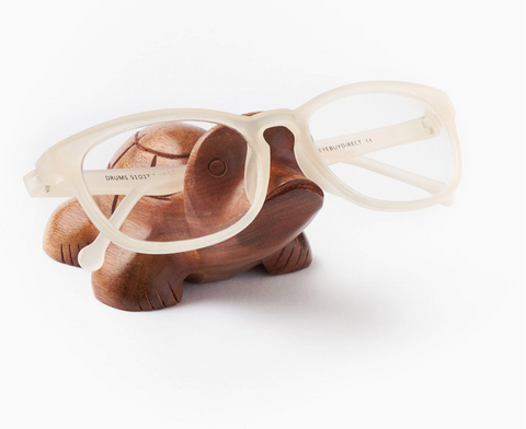 Turtle Eyeglasses Holder/Stand - Hand Carved Indian Rosewood