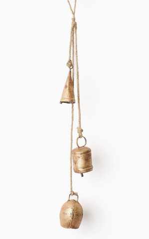 Trio Rustic Bells Hanging Wind Chime - Hand Tuned, Assorted