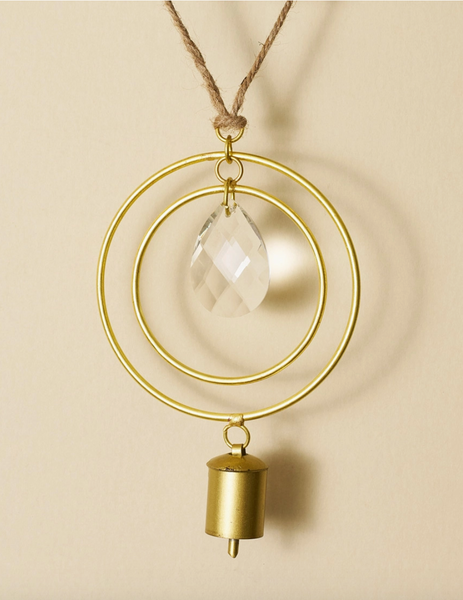 Suyra Two Circle Crystal Suncatcher Wind Chime - Hand Tuned