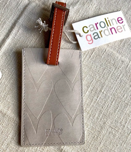 Luggage Tag Embossed Silver