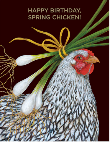 Spring Chicken Birthday Card