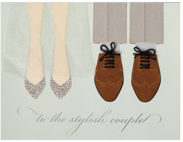 Stylish Couple Shoes Wedding Card