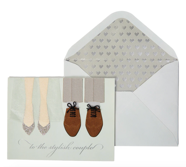 Stylish Couple Shoes Wedding Card