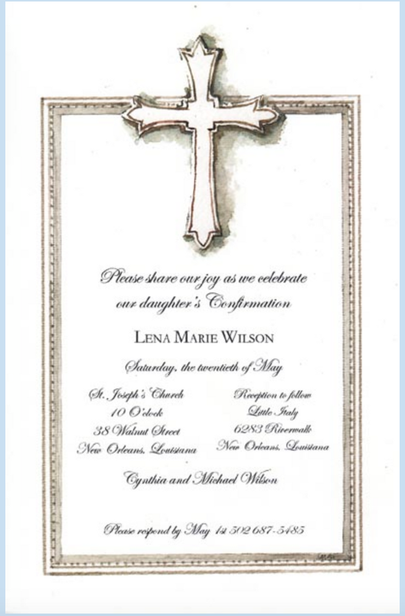 Pewter Cross Invitations – RSVPNotes.com