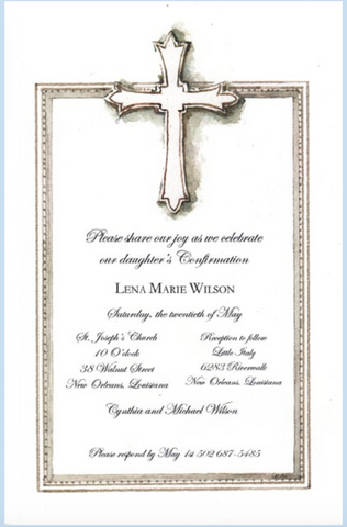 Pewter Cross Invitations