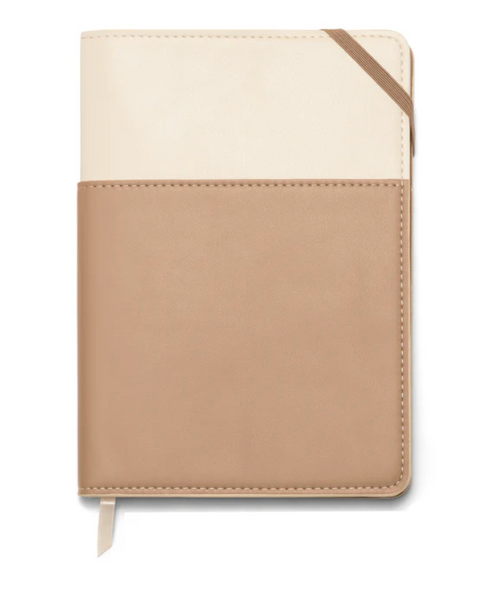 Vegan Leather Pocket Journal - Ivory + Oat Milk