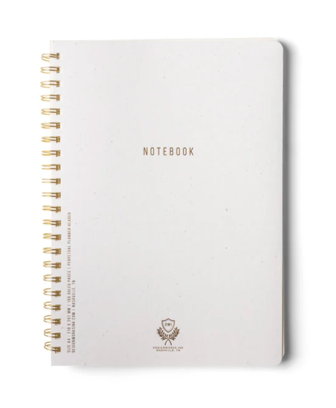 Textured Paper Twin Wire Notebook - Large Speckled Ivory