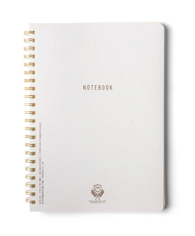 Textured Paper Twin Wire Notebook - Large Speckled Ivory