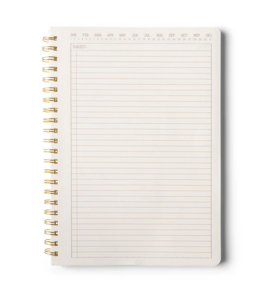 Textured Paper Twin Wire Notebook - Large Speckled Ivory