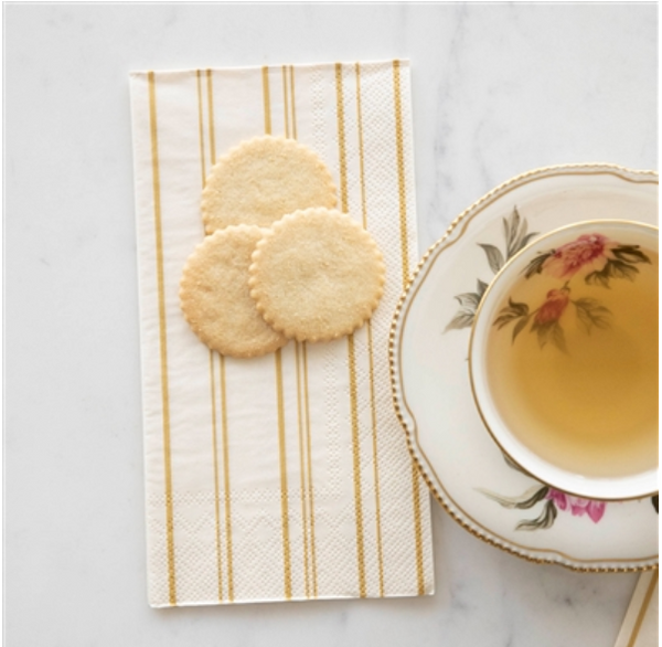 Antique Gold Stripe Guest Napkin