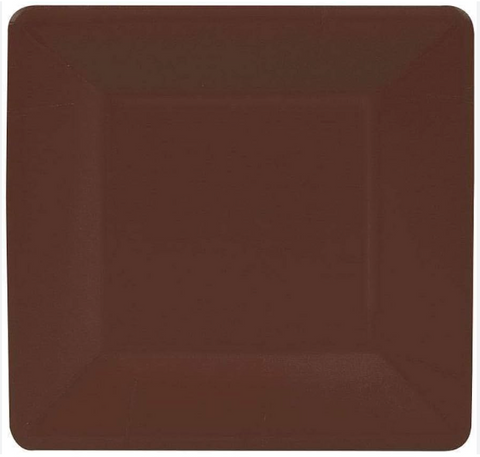 Grosgrain Border Brown Dessert Plate