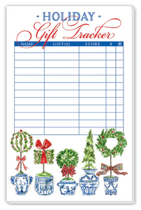 Holiday Gift Tracker Topiaries Large Notepad