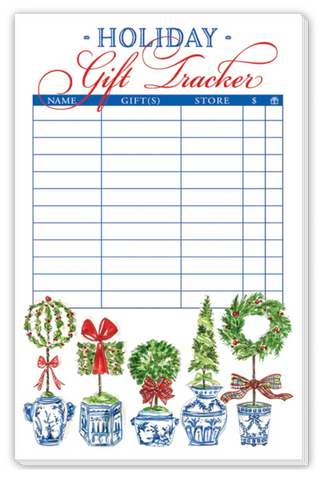 Holiday Gift Tracker Topiaries Large Notepad