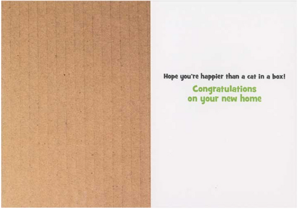 Cat in a Brown Box New Home Card