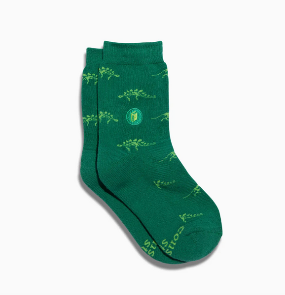 Socks that Give Books - Green Dinosaurs