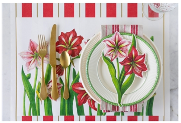 Amaryllis Blooms Placemats - Pad of 18 Sheets