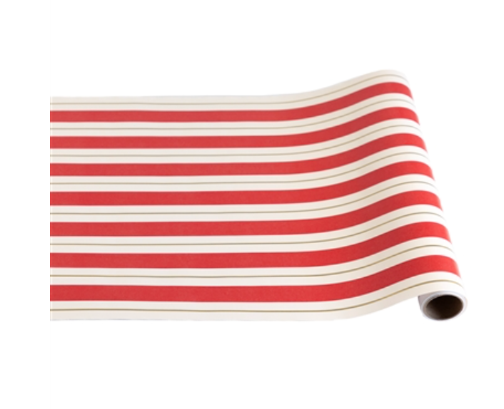 Red and Gold Awning Stripe Runner