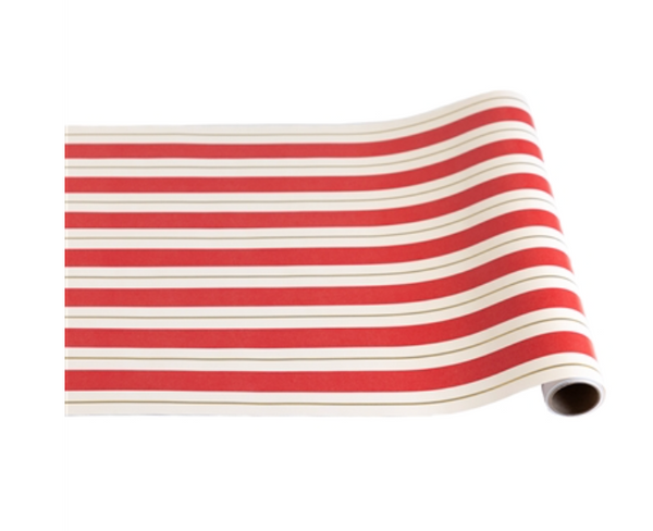 Red and Gold Awning Stripe Runner