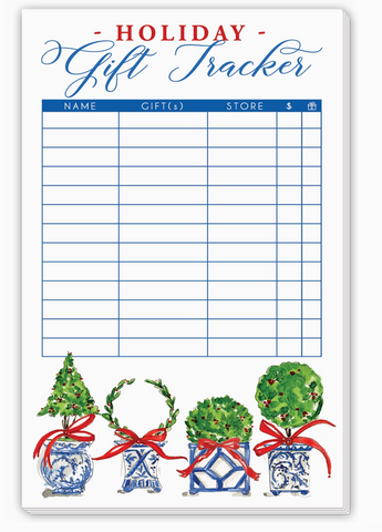 Medium Holiday Gift Tracker Topiary Notepad
