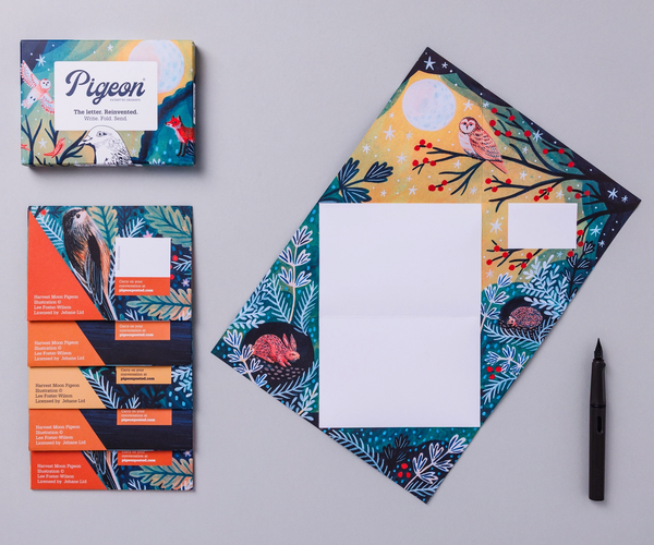 Harvest Moon Pigeon Folding Holiday Greeting Cards, 6-Pack