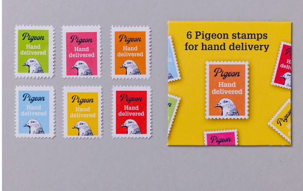 Hand-Delivered Pigeon Stamps