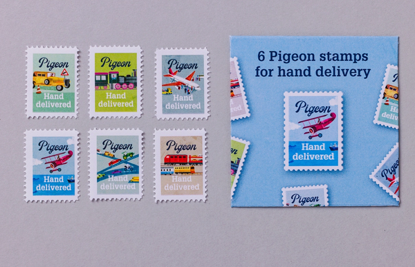 Hand-Delivered Pigeon Stamps