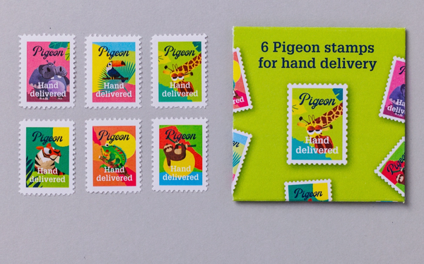 Hand-Delivered Pigeon Stamps