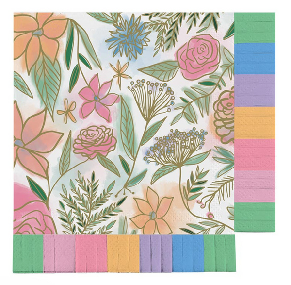 Fringe Beverage Napkins - Dried Flowers