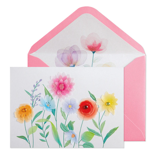 Vellum Growing Flowers Card