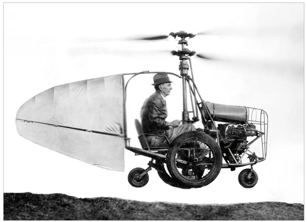 Vintage Helicopter Retirement Card