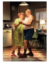 Couple Dancing in Kitchen Anniversary Card