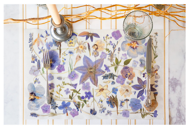 Periwinkle Pressed Petals Placemat - Pad of 18 sheets