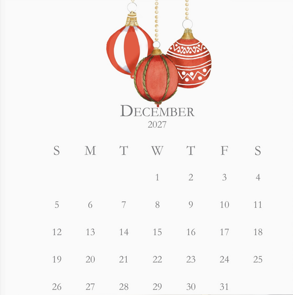 Glittered Desk Calendar 2027