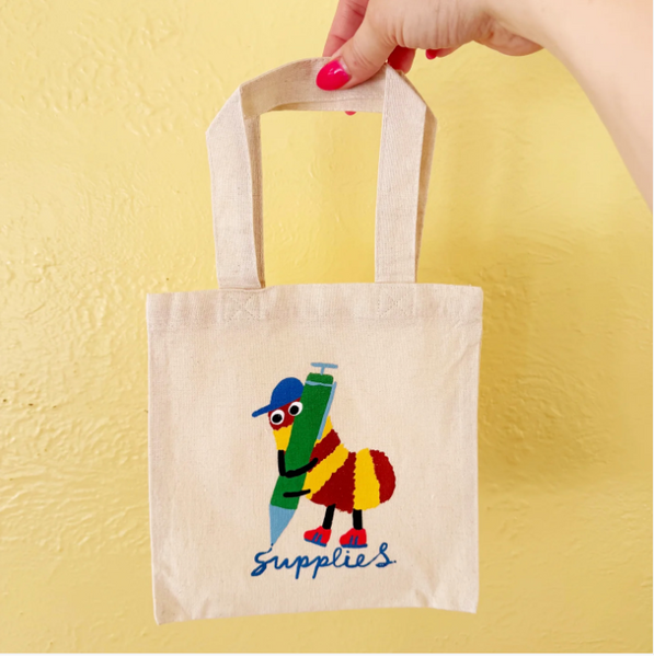 Scribble Bug Mini Canvas Tote