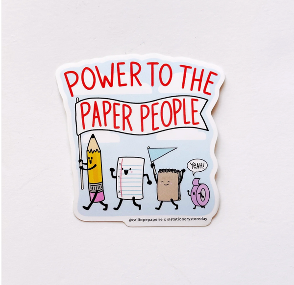 Power To Paper People Vinyl Sticker