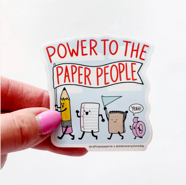 Power To Paper People Vinyl Sticker