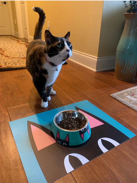 Peeking Kitty Pet Bowl Placemat