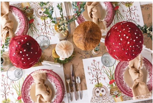 Festive Little Owls Placemat - Pad of 20 Sheets