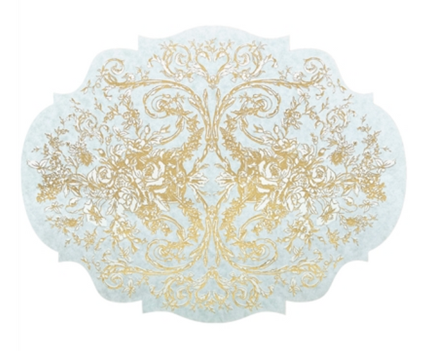 Die-cut Gilded Scroll Frame Placemat - 12 sheets