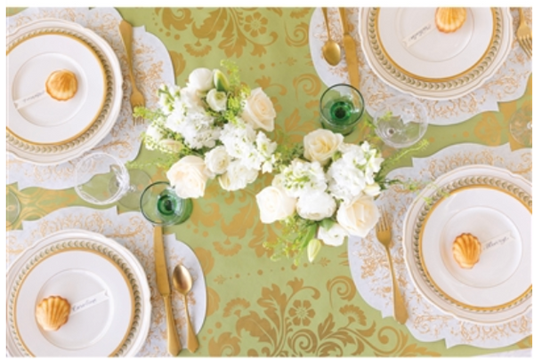 Die-cut Gilded Scroll Frame Placemat - 12 sheets