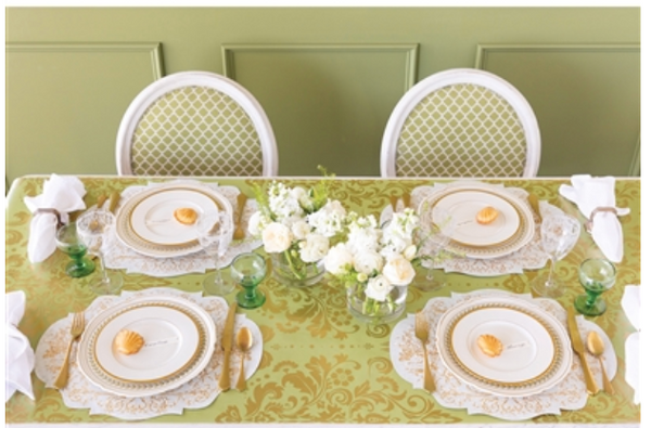 Die-cut Gilded Scroll Frame Placemat - 12 sheets