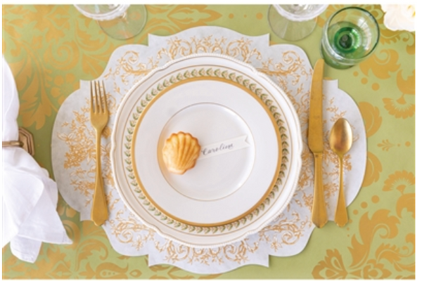 Die-cut Gilded Scroll Frame Placemat - 12 sheets