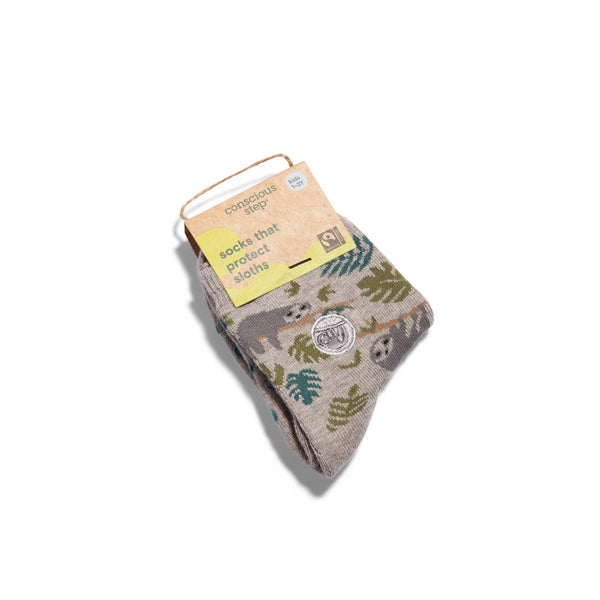 Kids Socks that Protect Sloths | Organic Cotton Kids Socks: Youth