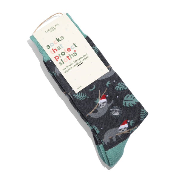 Holiday Socks that Protect Sloths: Medium