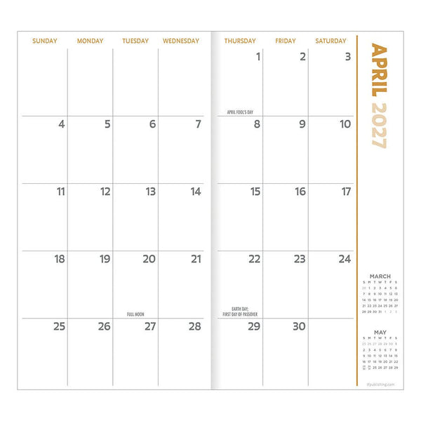 2027-2028 Wheat & Grass Small Monthly Pocket Planner