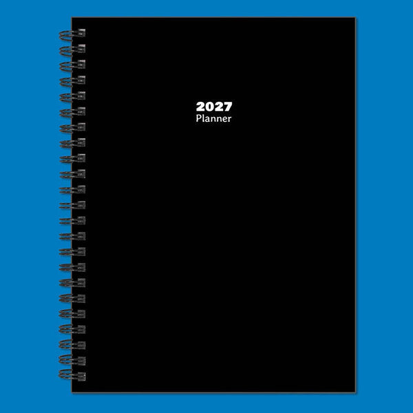 2027 Black Medium Weekly Monthly Planner