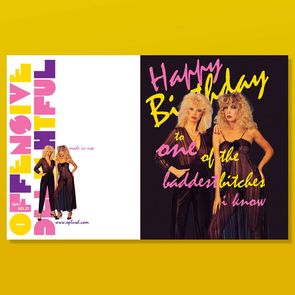 BADDEST BITCHES 80's birthday card