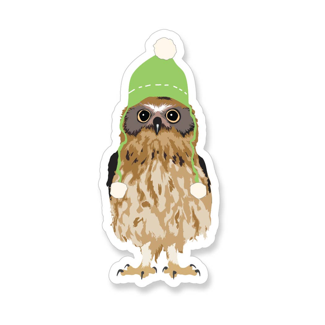 Winter Owl Vinyl Sticker