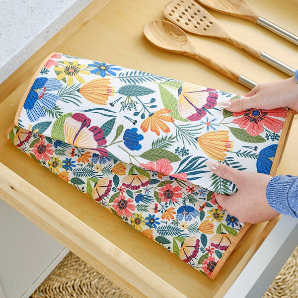 Field Of Flowers Microfiber Dish Drying Mats, Spring Decor